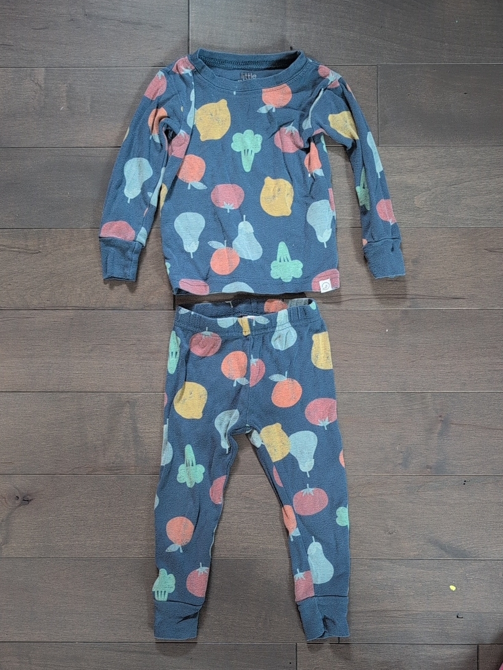 Little Planet 18 Month Navy Fruit-Print Long Sleeve Pajama Set
